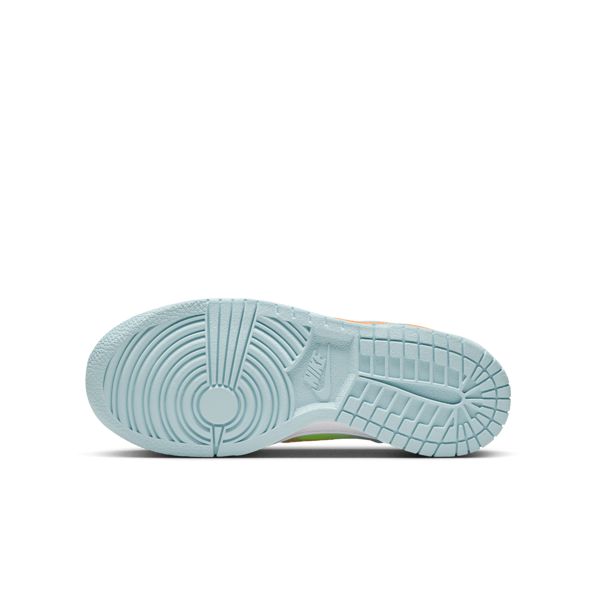 Nike Big Kid's Dunk Low Shoes - Glacier Blue/Total Orange/Lemon Twist product image 3, provided for visual reference and
