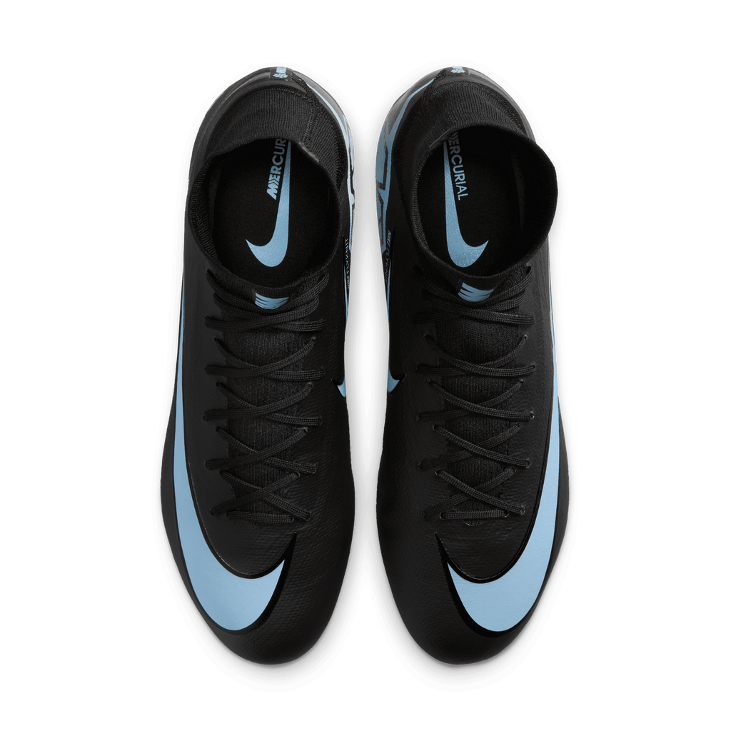 Nike Youth Mercurial Superfly 10 Pro FG High-Top Soccer Cleats-Black/ice Blue product image 4, provided for visual reference
