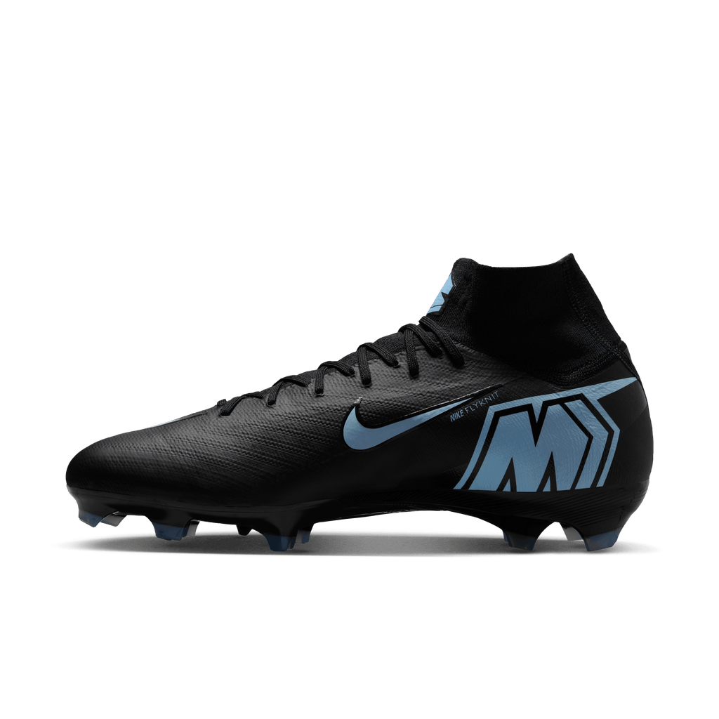 Nike Mercurial Superfly 10 Pro FG High-Top Soccer Cleats-Black/ice Blue product image 2, provided for visual reference and