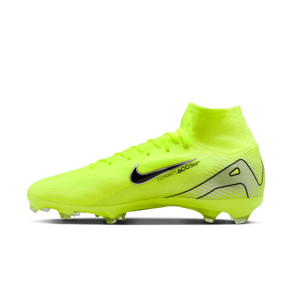 Nike Mercurial Superfly 10 Pro FG High-Top Soccer Cleats-Volt/Black product image 2, provided for visual reference and