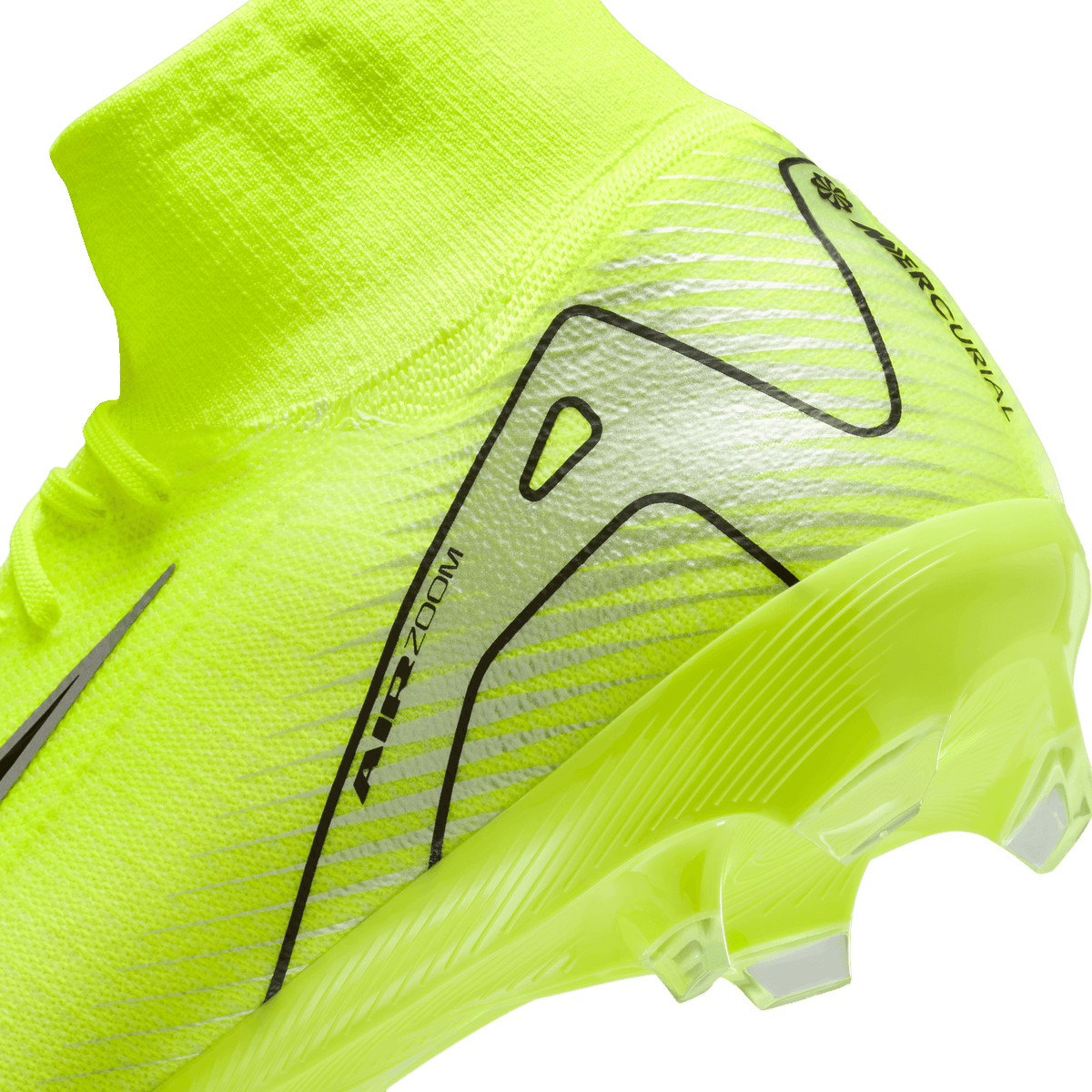 Nike Mercurial Superfly 10 Pro FG High-Top Soccer Cleats-Volt/Black product image 7, provided for visual reference and