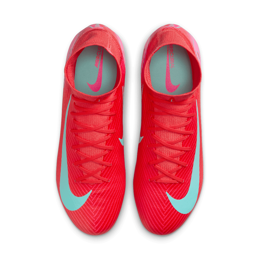 Nike Mercurial Superfly 10 Pro FG High-Top Soccer Cleats-Ember Glow/Aurora Green product image 5, provided for visual