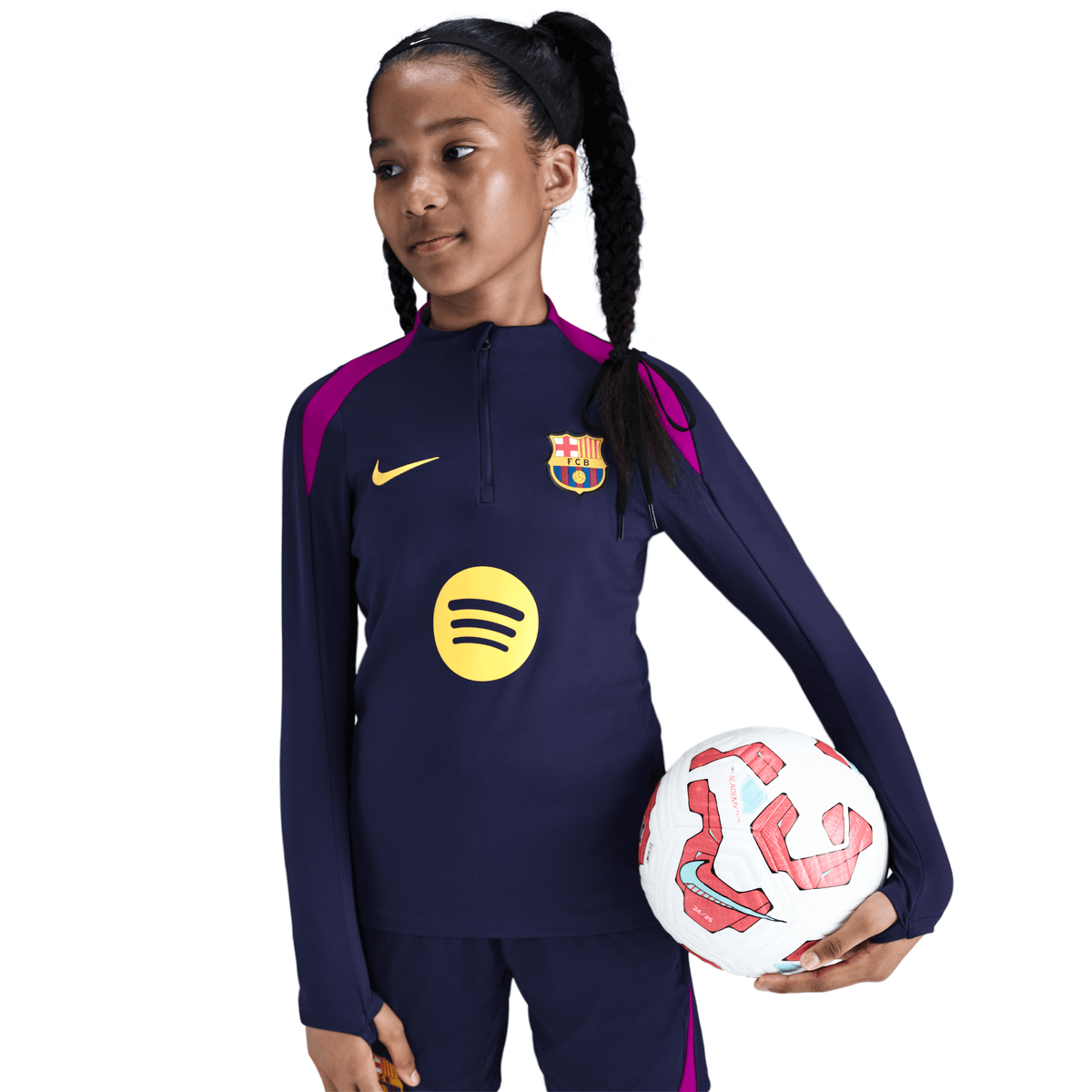 Nike FC Big Kids' Barcelona Strike Dri-FIT Soccer Drill Top product image 2, provided for visual reference and product