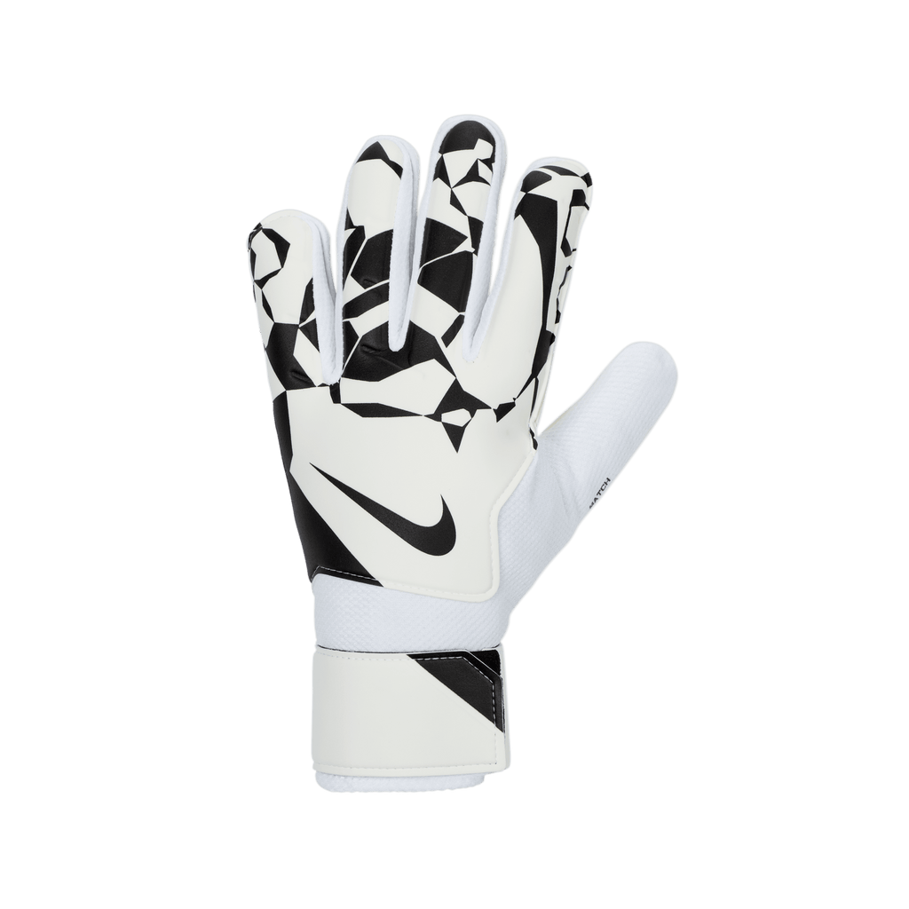 Nike Match Goalkeeper Soccer Gloves-White/Black product image 1, provided for visual reference and product detail review