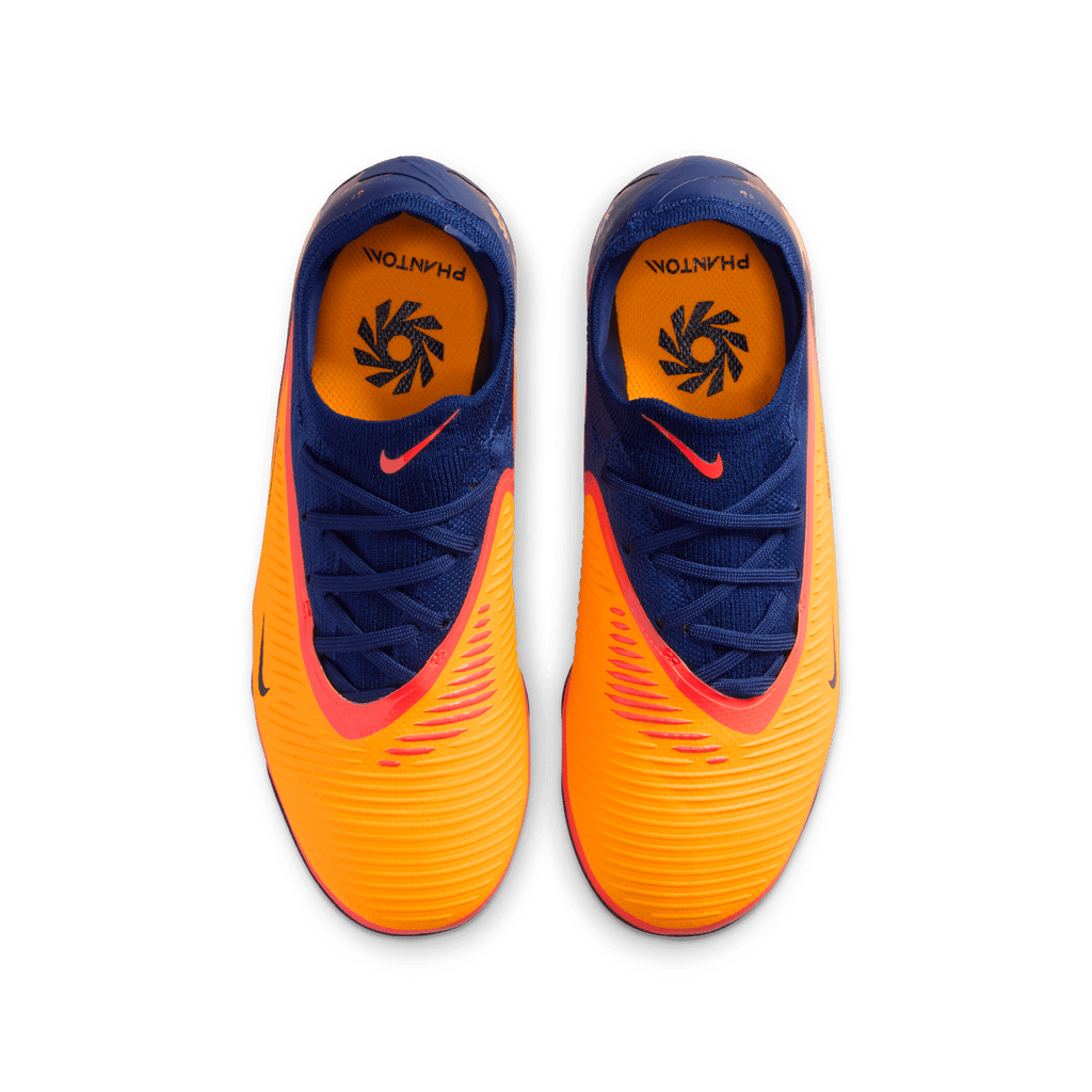 Nike Jr. Phantom 6 Low Pro "Erling Haaland FG/MG-Laser Orange/lemon Venom-blue Void product image 3, provided for visual