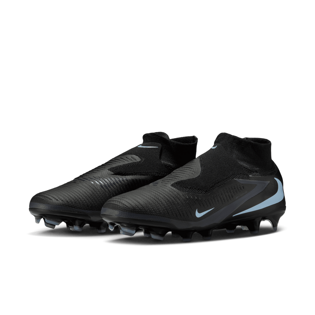 Nike Phantom 6 High Pro Firm-Ground Soccer Cleats-Black/Ice Blue product image 3, provided for visual reference and product