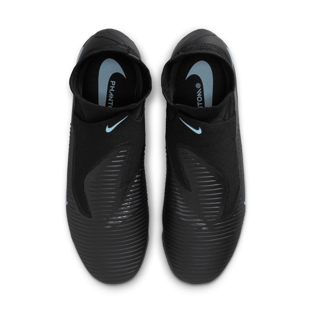 Nike Phantom 6 High Pro Firm-Ground Soccer Cleats-Black/Ice Blue product image 4, provided for visual reference and product
