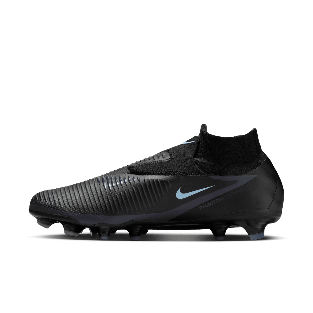 Nike Phantom 6 High Pro Firm-Ground Soccer Cleats-Black/Ice Blue product image 2, provided for visual reference and product