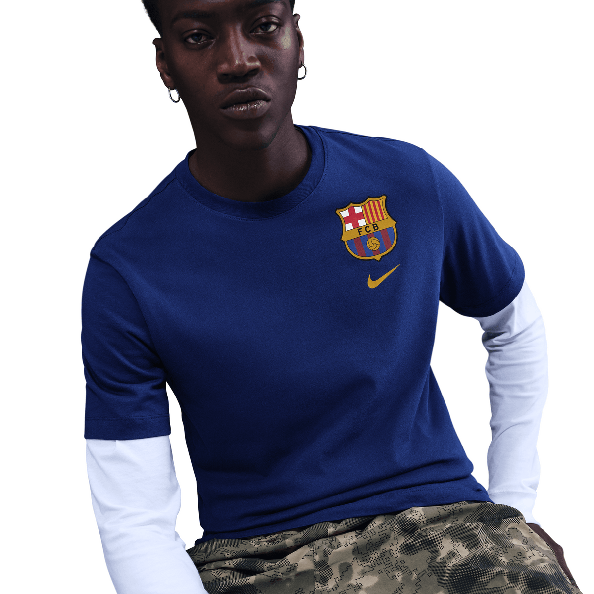 Nike FC Barcelona Men Soccer T-Shirt product image 3, provided for visual reference and product detail review