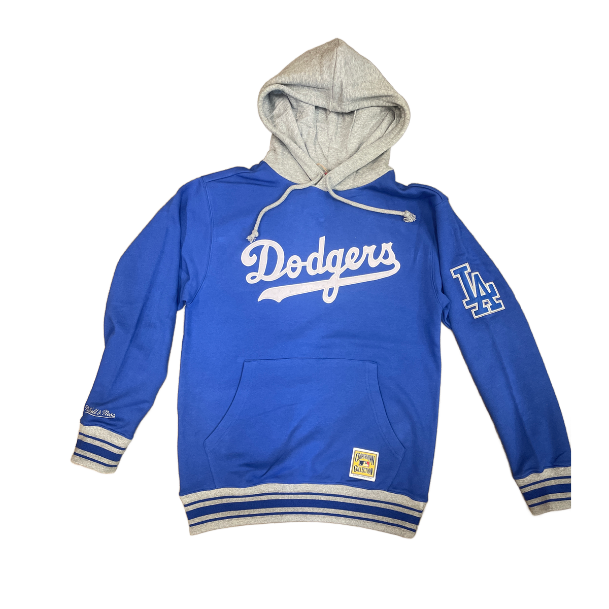 Mitchell & Ness Los Angeles Dodgers QTP There & Back Fleece Hoodie Vintage Logo product image 1, provided for visual