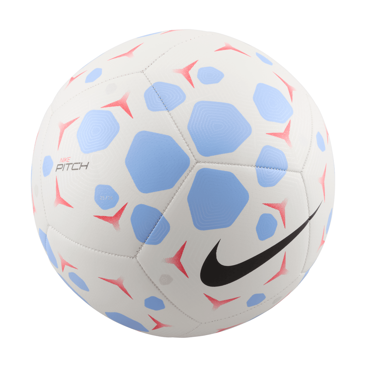 Nike Pitch Soccer Ball-White/Royal Tint/black product image 1, provided for visual reference and product detail review