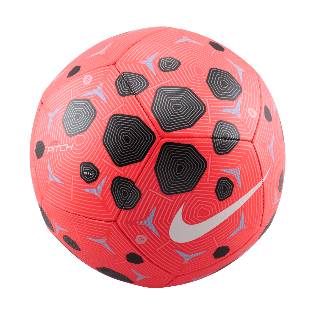 Nike Pitch Soccer Ball- Bright Crimson/black/white product image 1, provided for visual reference and product detail review