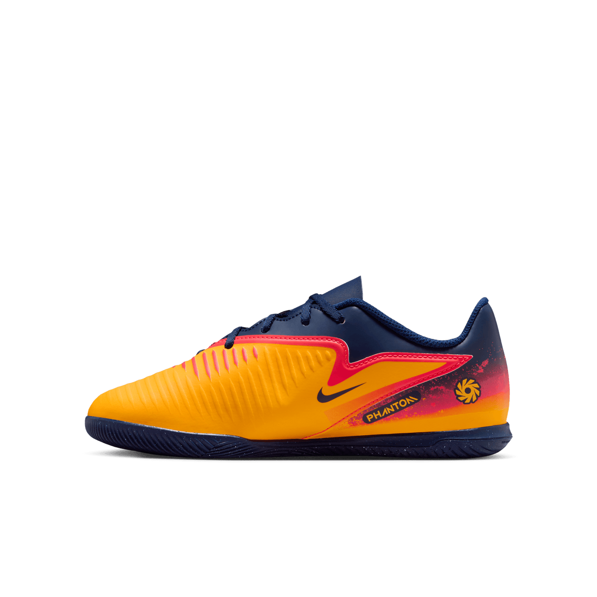 Nike Jr. Phantom 6 Low Club "Erling Haaland IC-Laser Orange/lemon Venom-blue Void product image 2, provided for visual