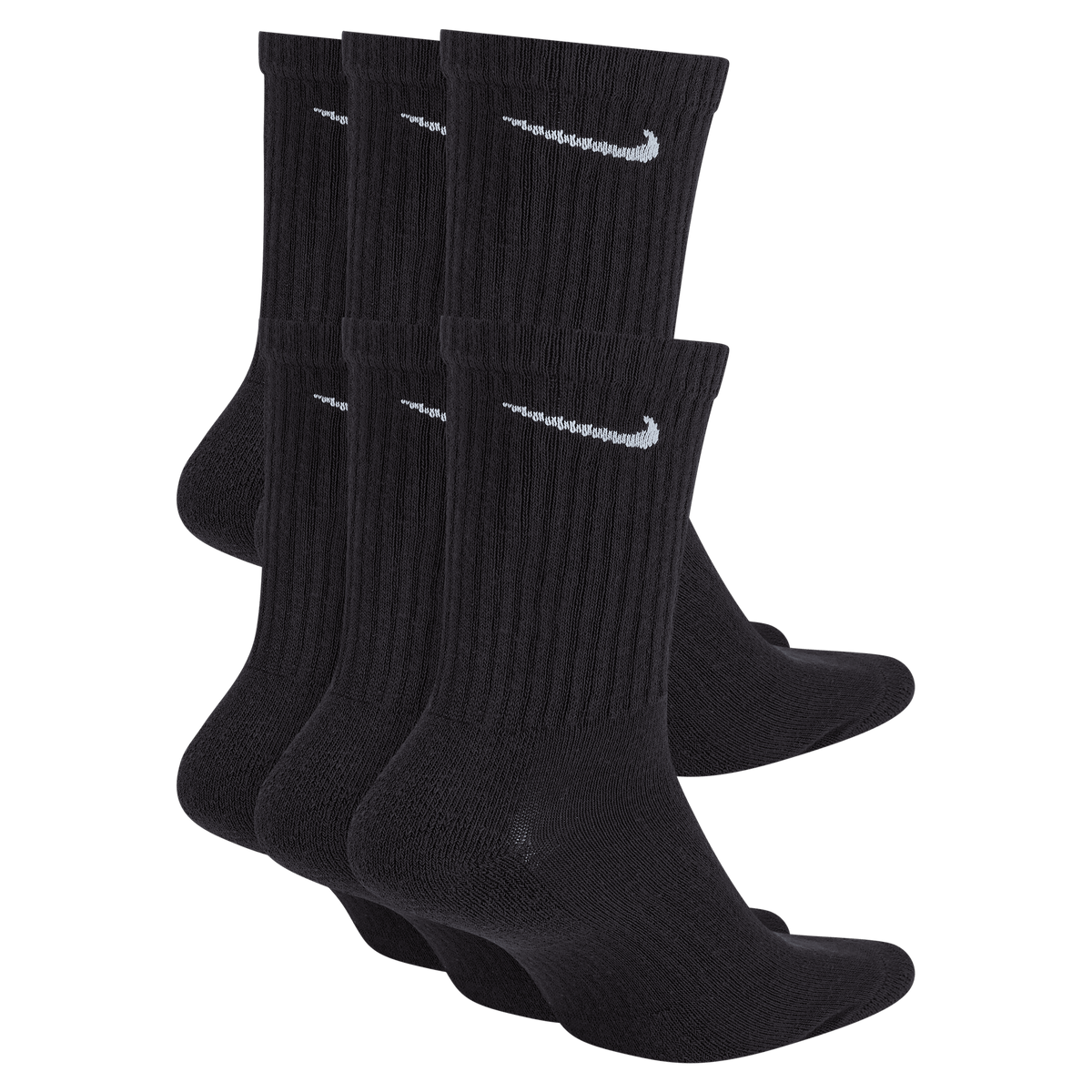 Nike Everyday Cushioned Training Crew Socks (6 Pairs) - Black product image 2, provided for visual reference and product