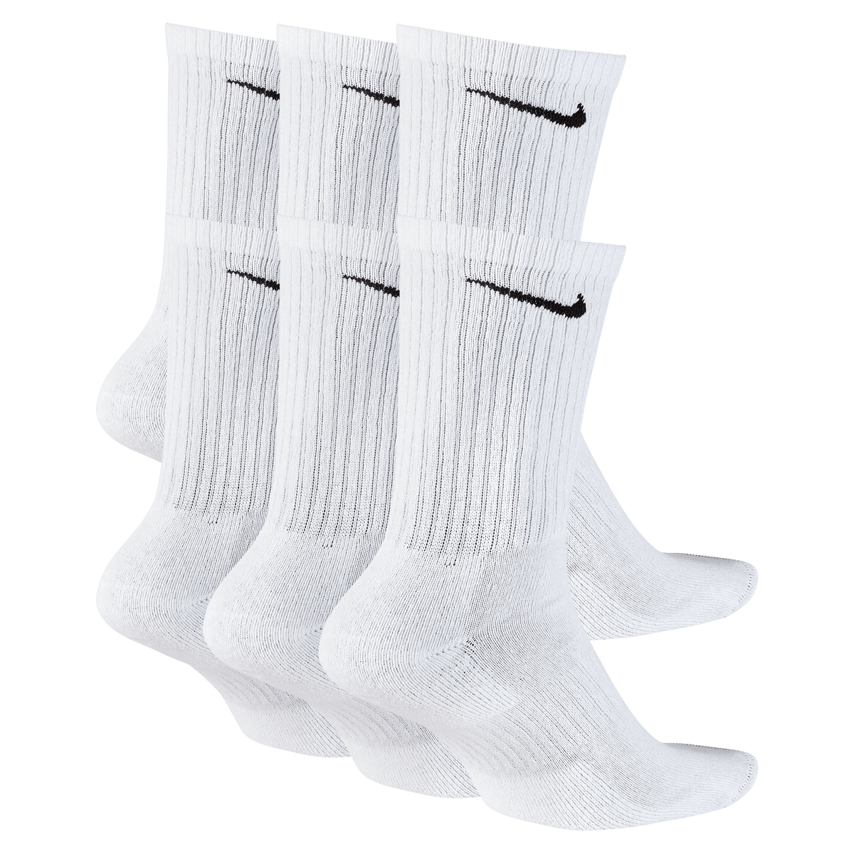 Nike Everyday Cushioned Training Crew Socks (6 Pairs)-White product image 2, provided for visual reference and product