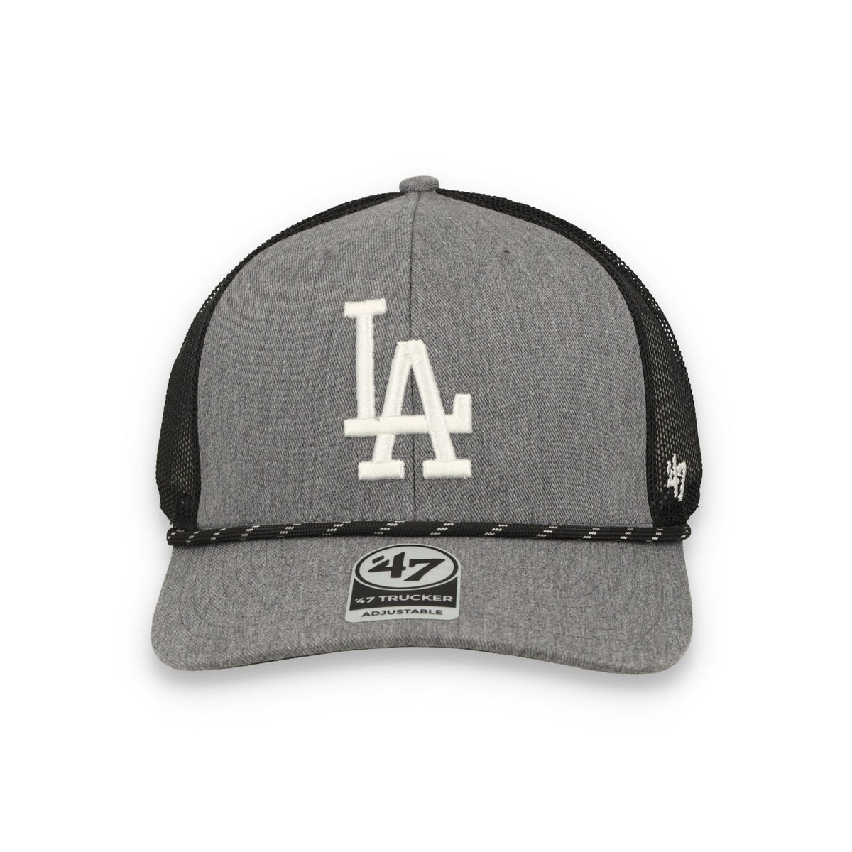 '47 Brand Los Angeles Dodgers Carbon Rope Trucker Adjustable Snapback Hat product image 3, provided for visual reference and