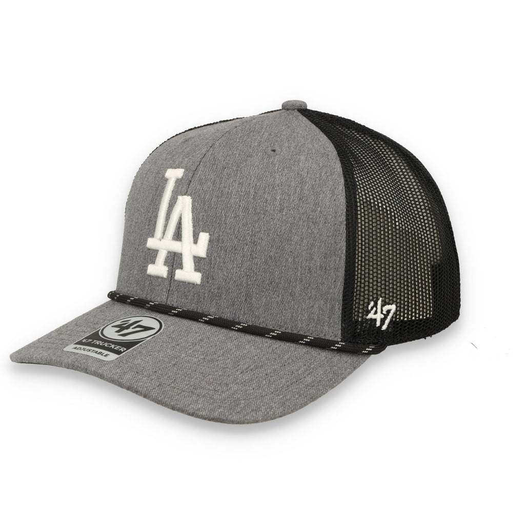 '47 Brand Los Angeles Dodgers Carbon Rope Trucker Adjustable Snapback Hat product image 1, provided for visual reference and