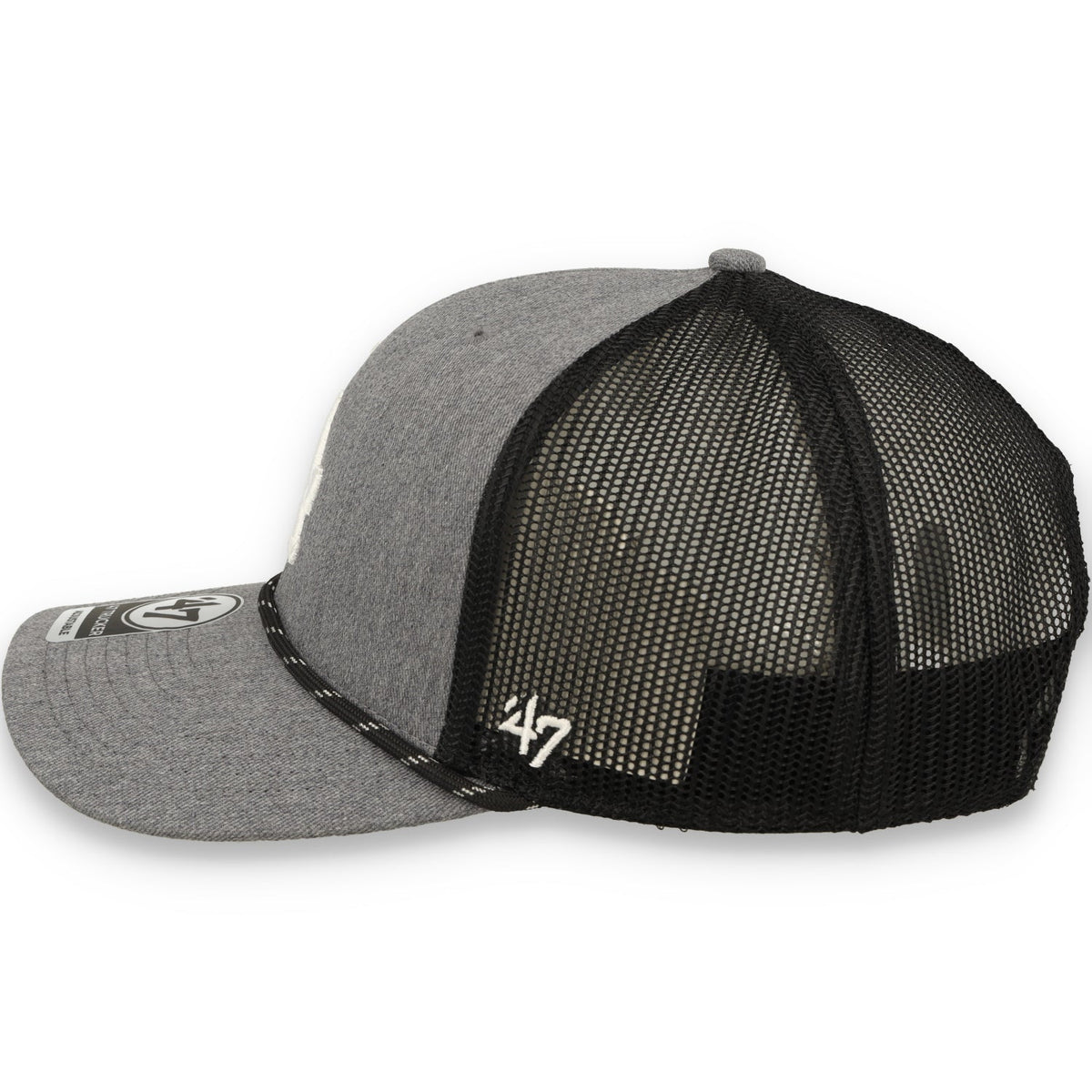 '47 Brand Los Angeles Dodgers Carbon Rope Trucker Adjustable Snapback Hat product image 4, provided for visual reference and