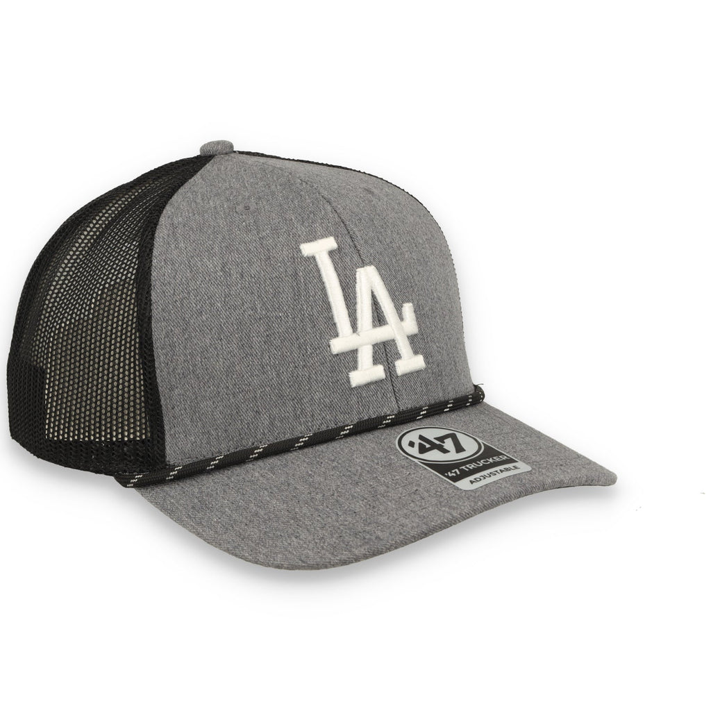 '47 Brand Los Angeles Dodgers Carbon Rope Trucker Adjustable Snapback Hat product image 2, provided for visual reference and