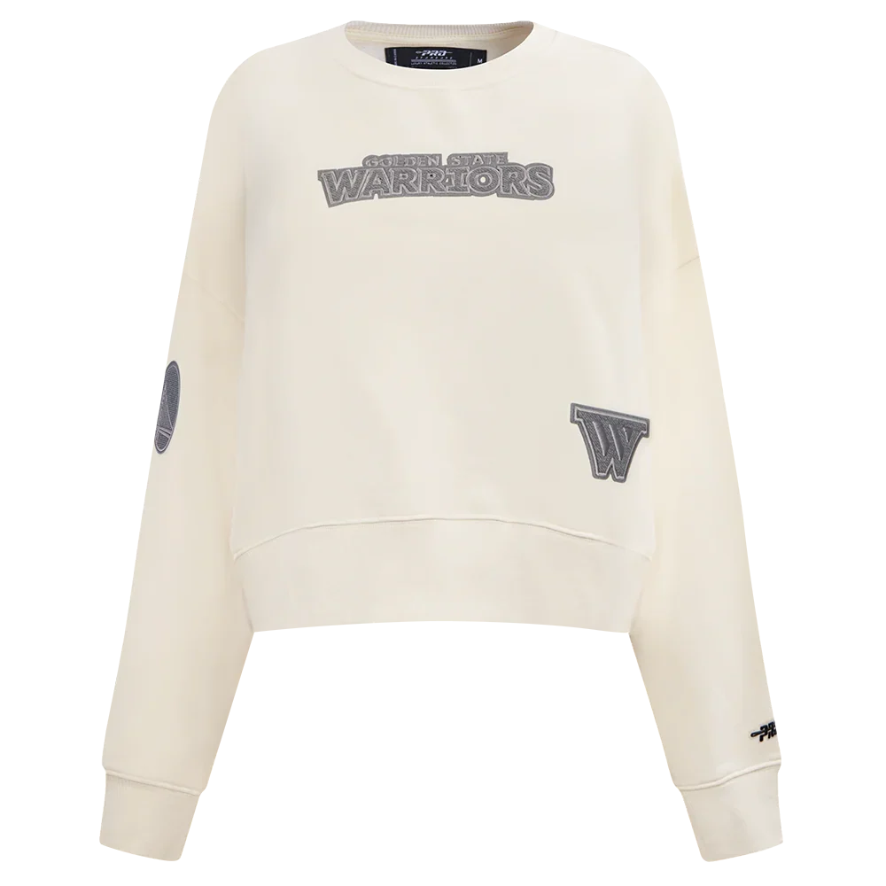 NBA GOLDEN STATE WARRIORS REVERSE FRENCH TERRY Women FLEECE CREWNECK product image 1, provided for visual reference and