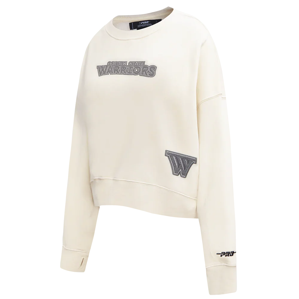 NBA GOLDEN STATE WARRIORS REVERSE FRENCH TERRY Women FLEECE CREWNECK product image 2, provided for visual reference and