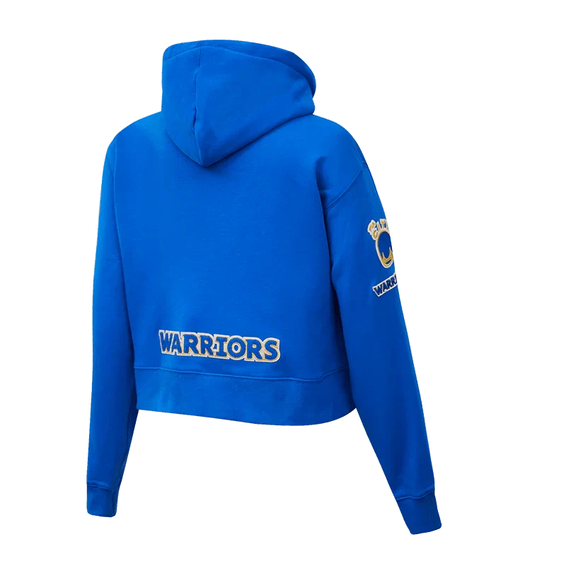 NBA GOLDEN STATE WARRIORS CLASSIC Women CROPPED PULLOVER HOODIE product image 3, provided for visual reference and product