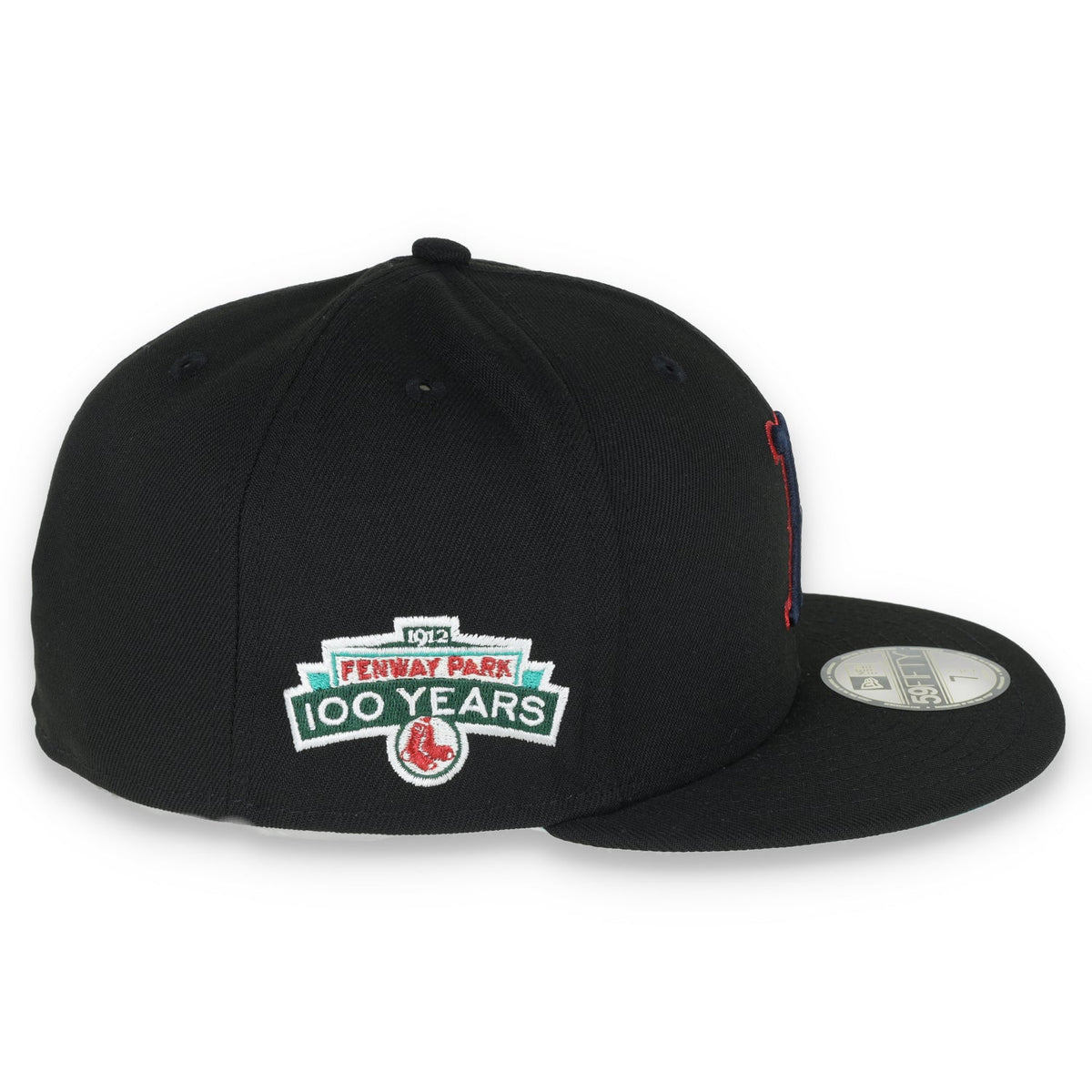 New Era Boston Red Sox 100th Anniversary Metallic Logo Side Patch 59fifty Fitted Hat-Black product image 6, provided for