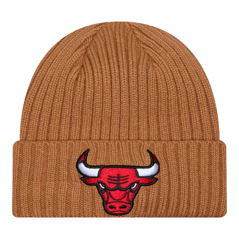 New Era Chicago Bulls Color Pack Cuffed Knit- Khaki product image 1, provided for visual reference and product detail review