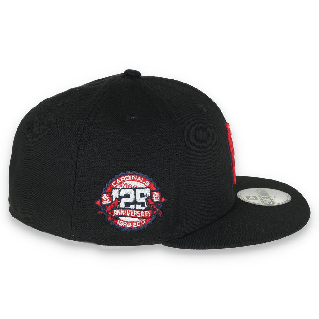 New Era St. Louis Cardinals Metallic Logo 129 Anniversary Side Patch 59FIFTY Fitted - Black product image 6, provided for