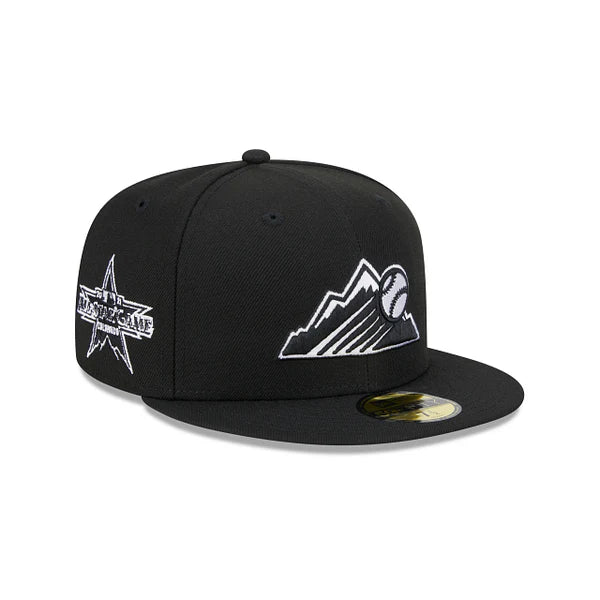 New Era Colorado Rockies Side Patch 2021 All-Star Game 59fifty Fitted Hat-Black/White product image 1, provided for visual