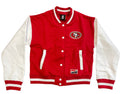 New Era Women San Francisco 49ers Varsity Jacket product image 1, provided for visual reference and product detail review