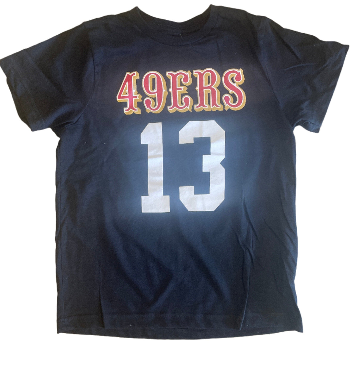Youth Brock Purdy San Francisco 49ers Name and Number T-shirt product image 1, provided for visual reference and product