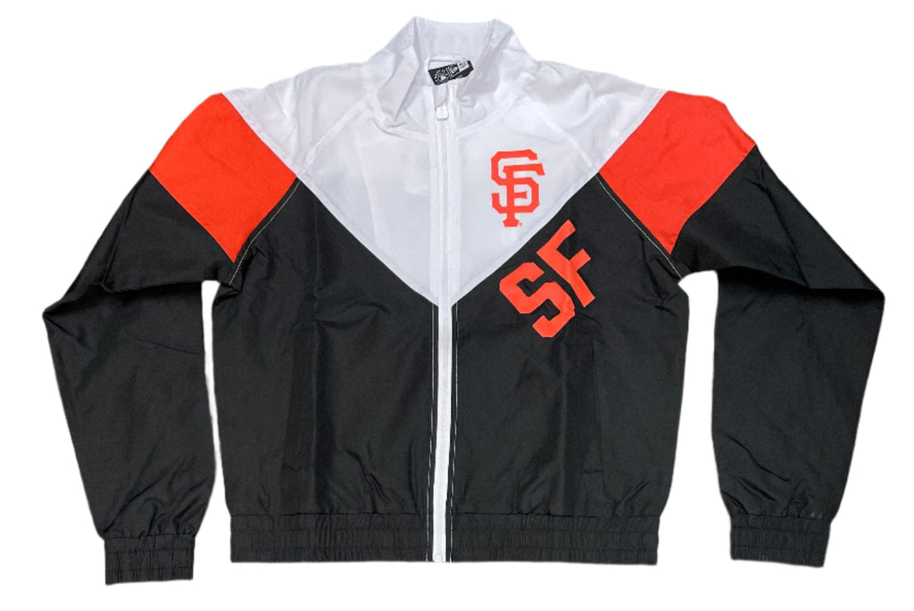 New Era Women San Francisco Giants Cropped Windbreaker Jacket product image 1, provided for visual reference and product