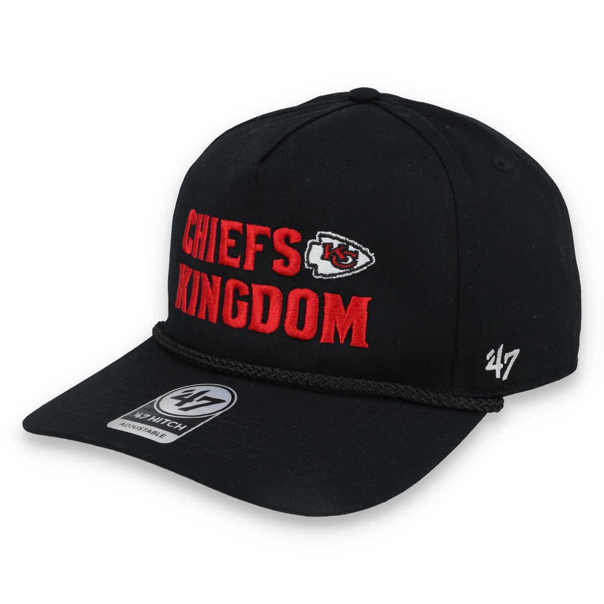 '47 Brand Kansas City Chiefs Script Rope Snapback Hat - Black product image 2, provided for visual reference and product