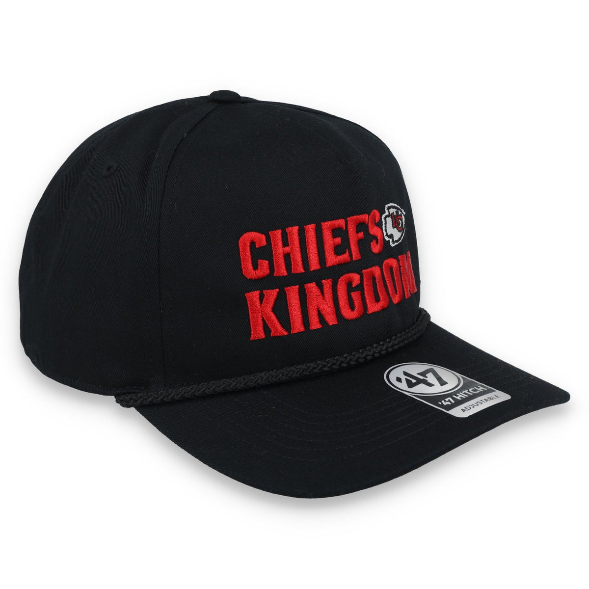 '47 Brand Kansas City Chiefs Script Rope Snapback Hat - Black product image 6, provided for visual reference and product