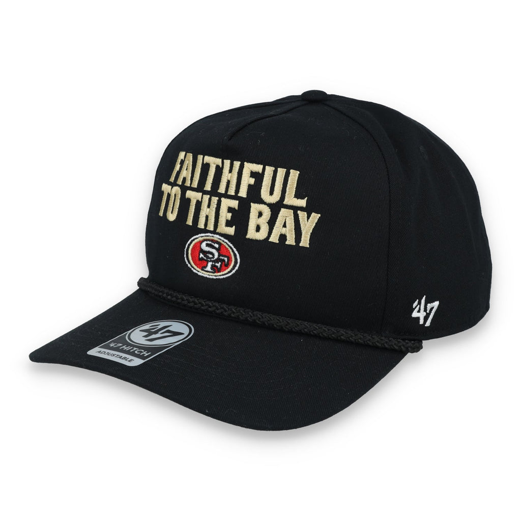 '47 Brand San Francisco 49ers Rope Hitch Adjustable Hat - Black product image 2, provided for visual reference and product