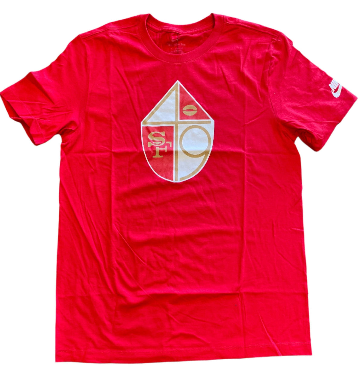Nike Men San Francisco 49ers Rewind Logo T-Shirt - Red product image 1, provided for visual reference and product detail