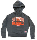 New Era Women San Francisco Giants Glitter Cropped Hoodie -Grey product image 1, provided for visual reference and product