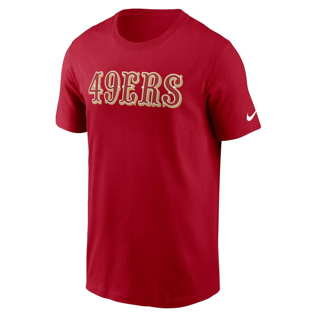 Nike Men San Francisco 49ers Primetime Wordmark Performance T-Shirt - Scarlet product image 1, provided for visual reference