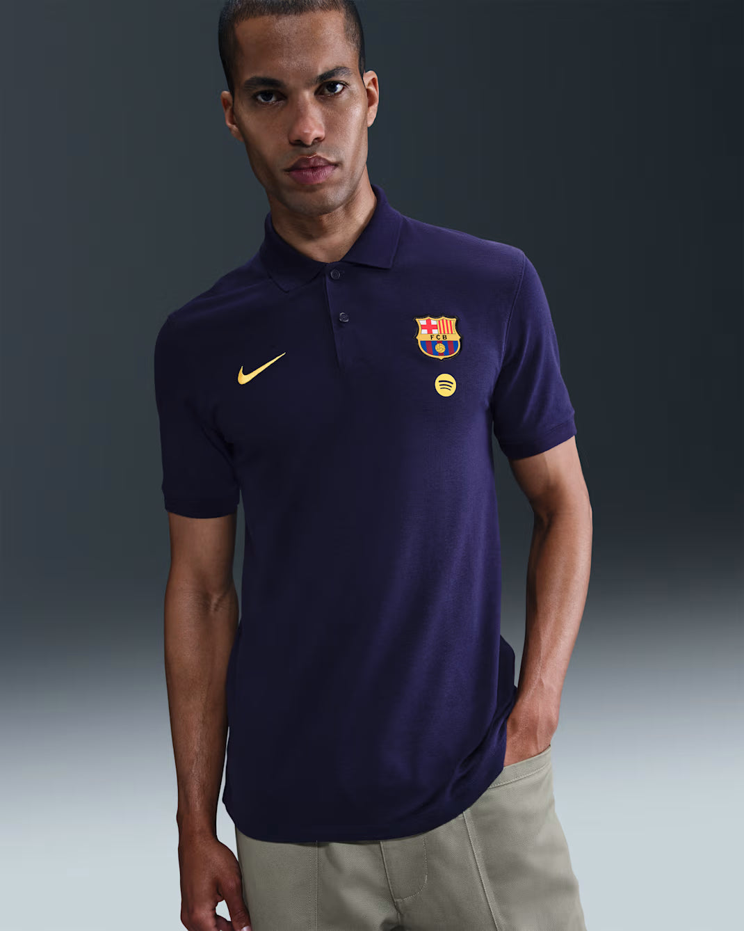 Nike FC Barcelona Men Soccer Polo product image 1, provided for visual reference and product detail review