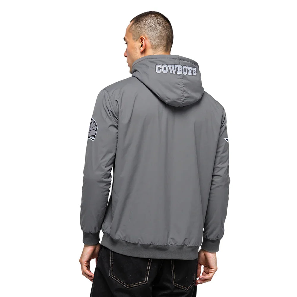 Pro Standard Men Dallas Cowboys Classic Wind Suit Woven Full-Zip Jacket-Gray product image 2, provided for visual reference