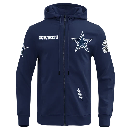 Pro Standard Men Dallas Cowboys Classic Wind Suit Woven Full-Zip-Navy product image 1, provided for visual reference and