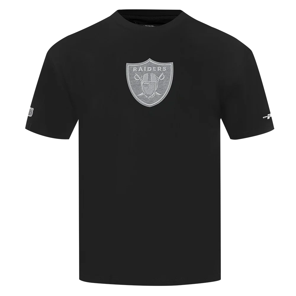 Pro Standard Las Vegas Raiders Reverse French Terry Cotton Jersey Drop T-Shirt-Black product image 1, provided for visual