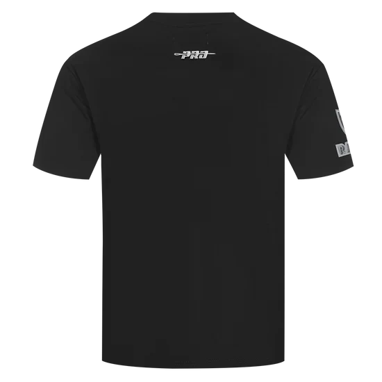 Pro Standard Las Vegas Raiders Reverse French Terry Cotton Jersey Drop T-Shirt-Black product image 2, provided for visual