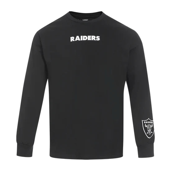 Pro Standard Las Vegas Raiders Wingspan Shoulder Long Sleeve T-Shirt-Black product image 2, provided for visual reference
