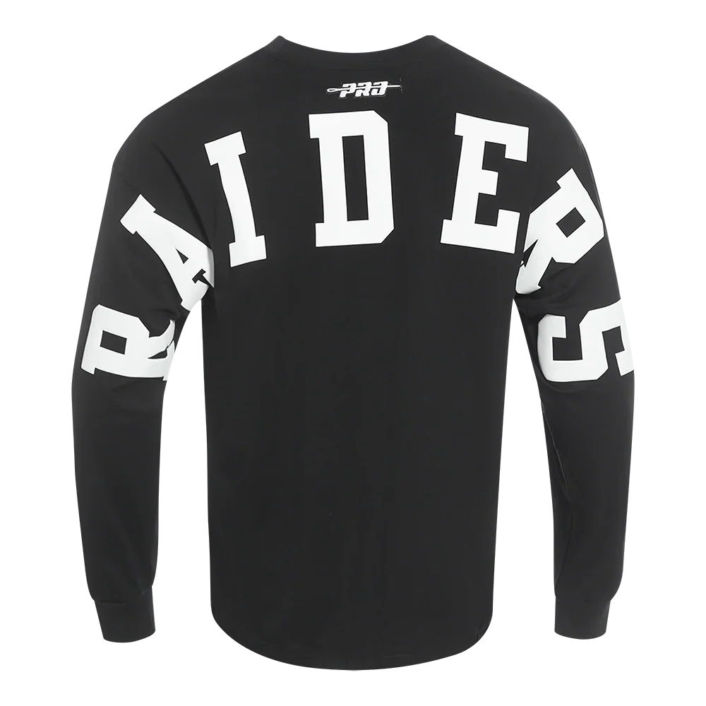 Pro Standard Las Vegas Raiders Wingspan Shoulder Long Sleeve T-Shirt-Black product image 1, provided for visual reference