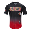 Pro Standard San Francisco 49ers Logo Mesh Button Up Jersey-Black/Red product image 1, provided for visual reference and