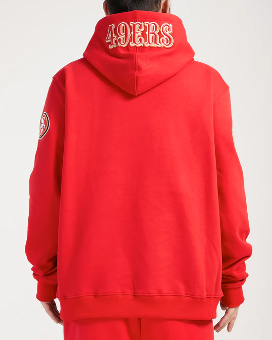 Pro Standards San Francisco 49Ers Old English Flc Po Hoodie-Red product image 2, provided for visual reference and product