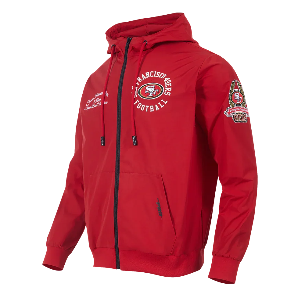 Pro Standard Men San Francisco 49ers Hybrid Woven Full-Zip Hoodie - Red product image 3, provided for visual reference and