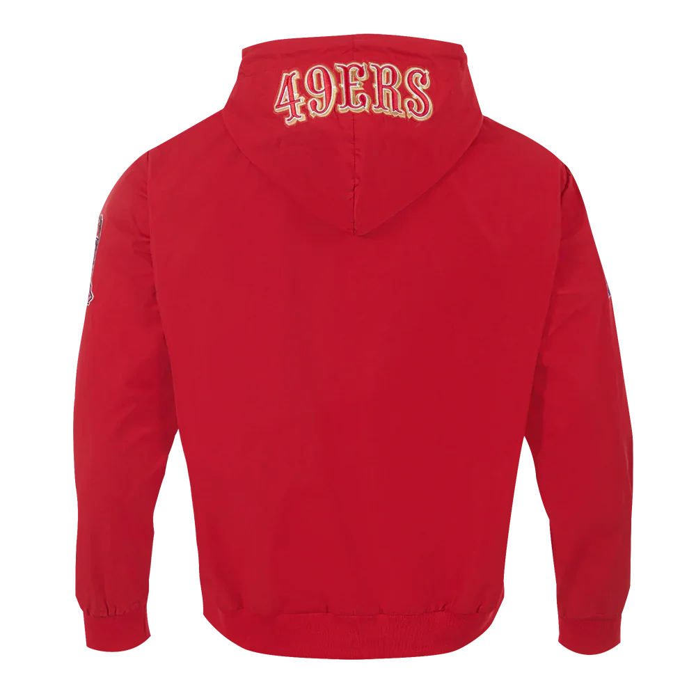 Pro Standard Men San Francisco 49ers Hybrid Woven Full-Zip Hoodie - Red product image 2, provided for visual reference and